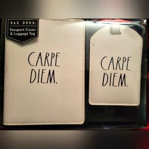 NIB Rae Dunn luggage tag & passport cover set